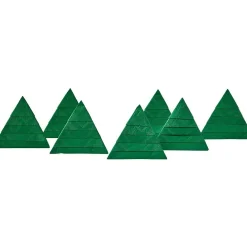 Serviette de table pré-pliée forme sapin verte x10