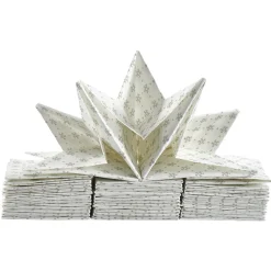 Serviette de table pré-pliée flocons argentés x12
