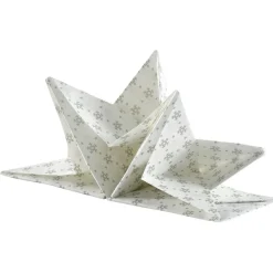 Serviette de table pré-pliée flocons argentés x12