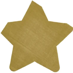 Serviette de table pré-pliée étoiles dorées x10