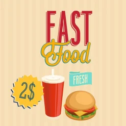 Serviette en papier 3 plis motif fast food x20