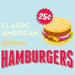 Serviette en papier 3 plis motif hamburger x20