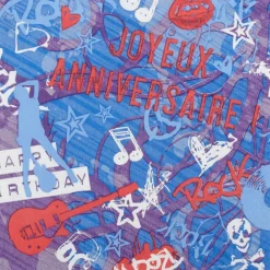 Serviette en papier anniversaire design Rock x20