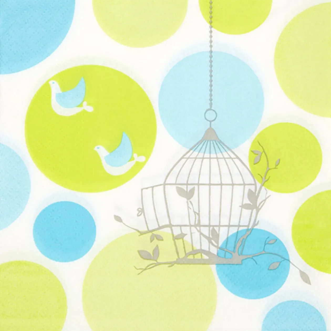 Serviette en papier cage à oiseaux x20