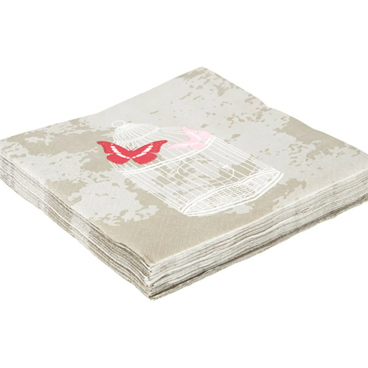 Serviette en papier cage aux papillons x20