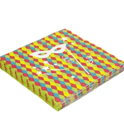 Serviette en papier design arlequin multicolore x20