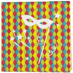 Serviette en papier design arlequin multicolore x20