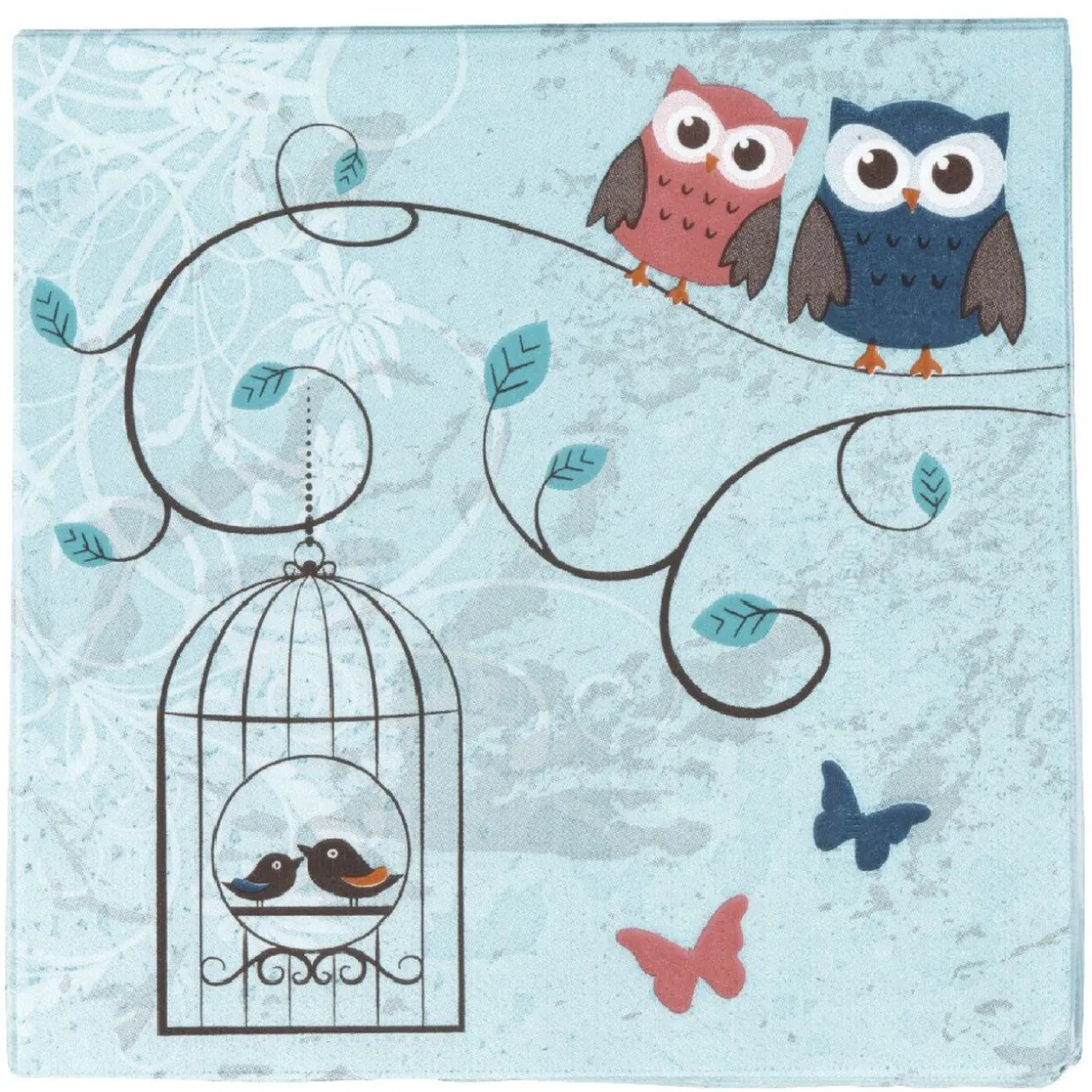 Serviette en papier design hiboux x20