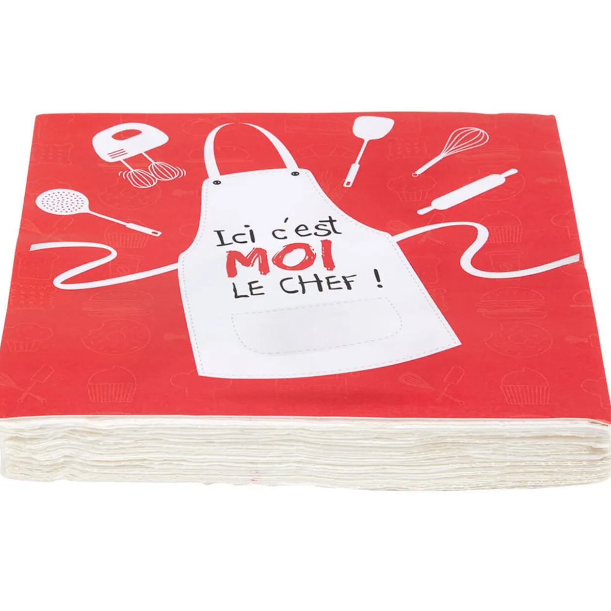 Serviette en papier design le chef x20