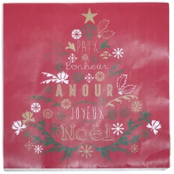 Serviette en papier design Noël rouge x 20