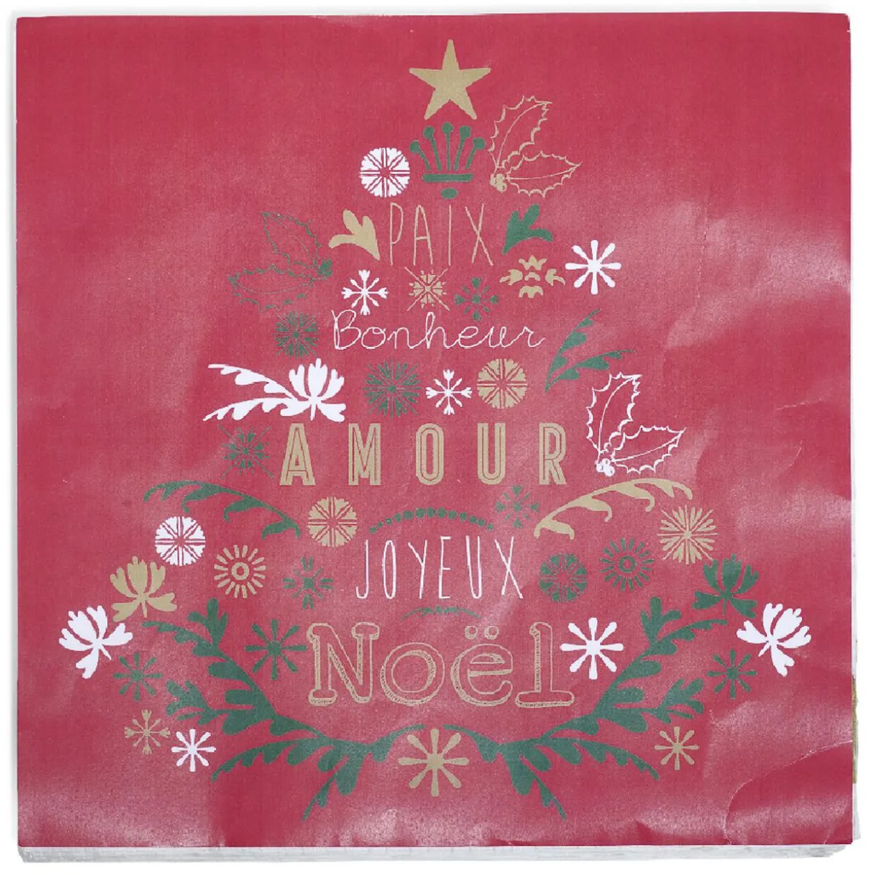 Serviette en papier design Noël rouge x 20
