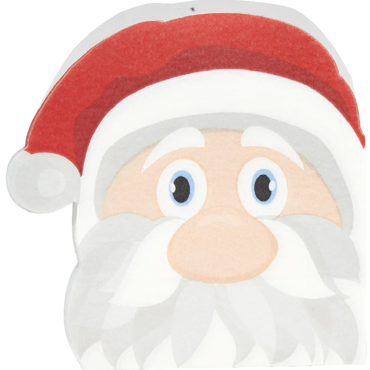 Serviette en papier forme tête de Père Noël x12
