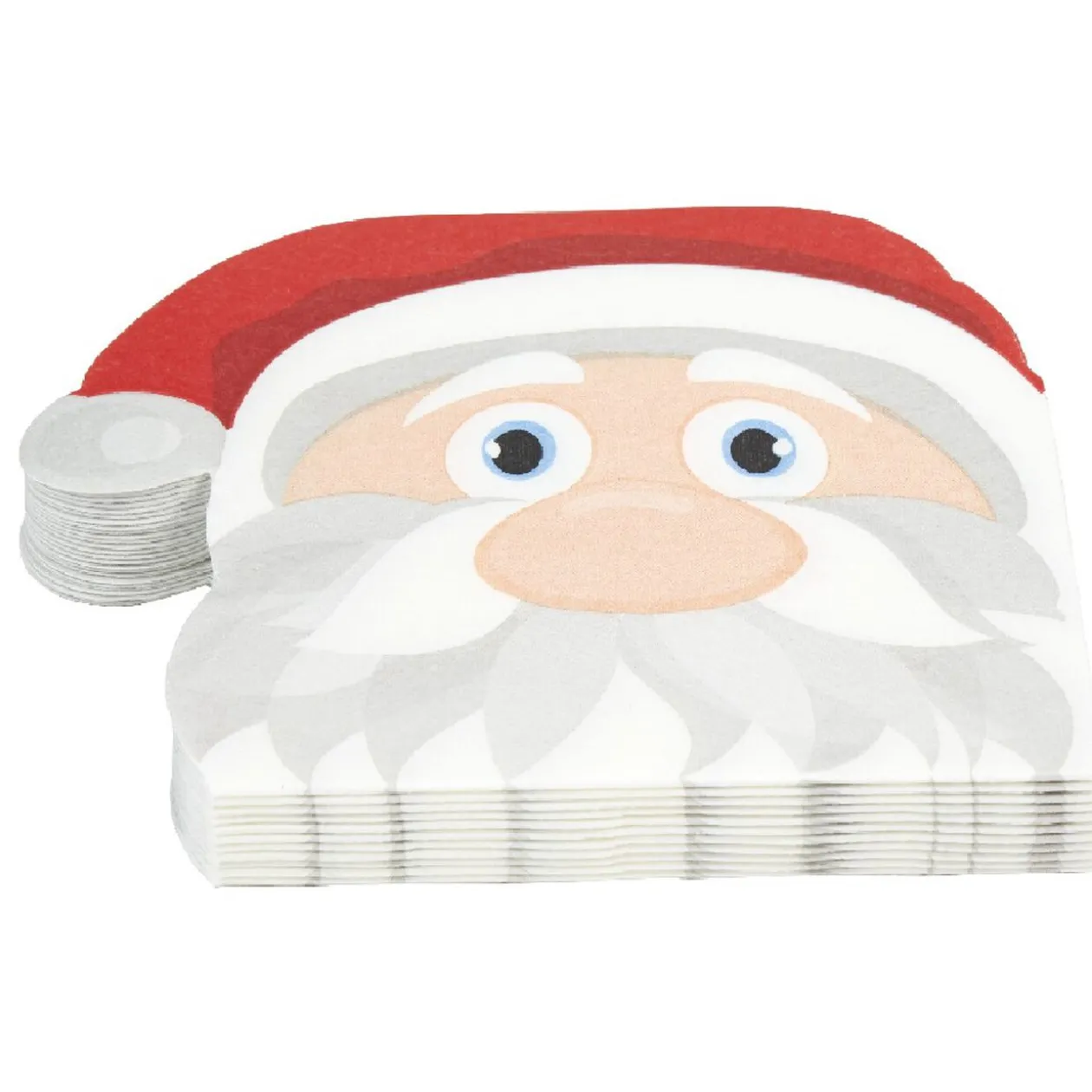 Serviette en papier forme tête de Père Noël x12