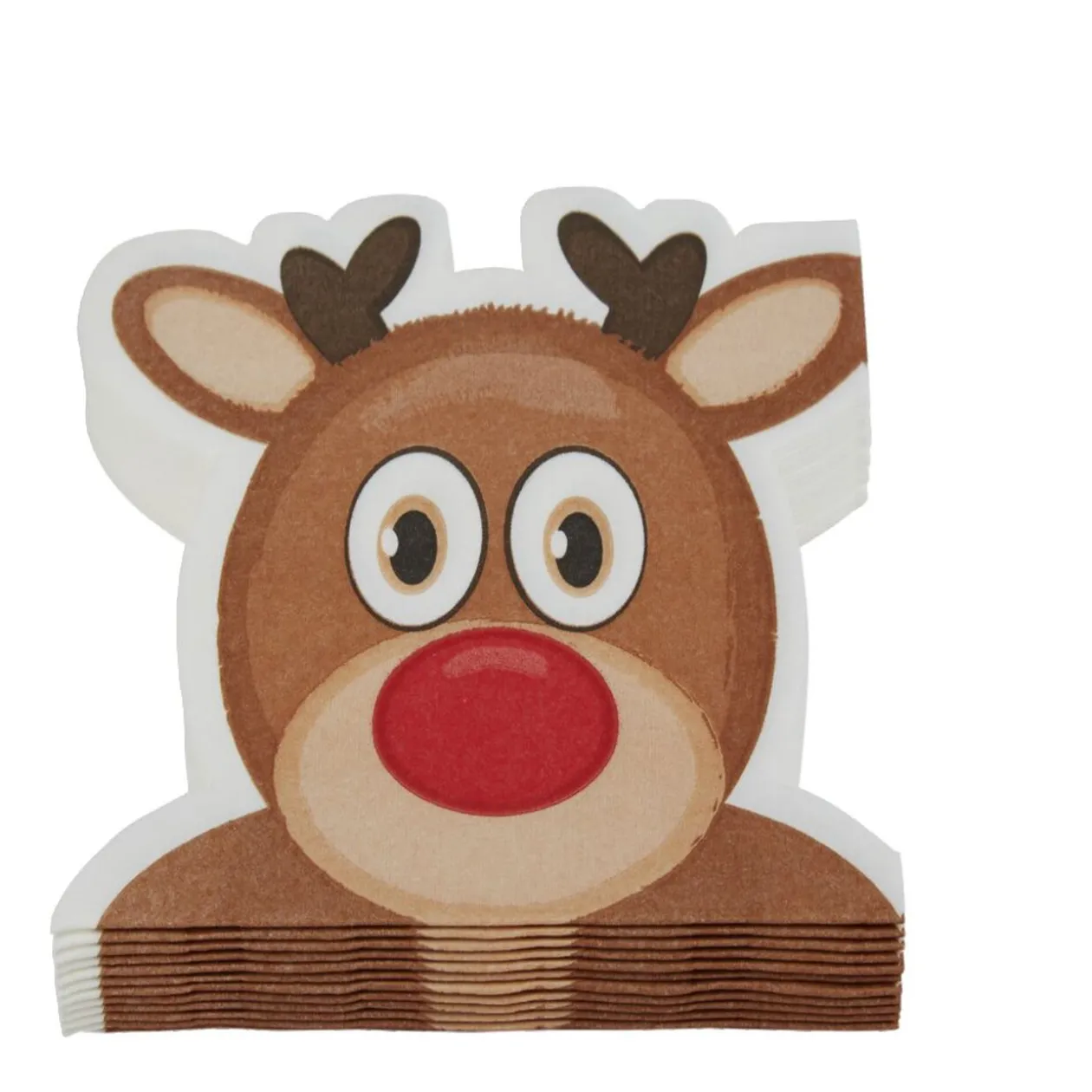 Serviette en papier forme renne de Noël x12