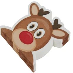 Serviette en papier forme renne de Noël x12