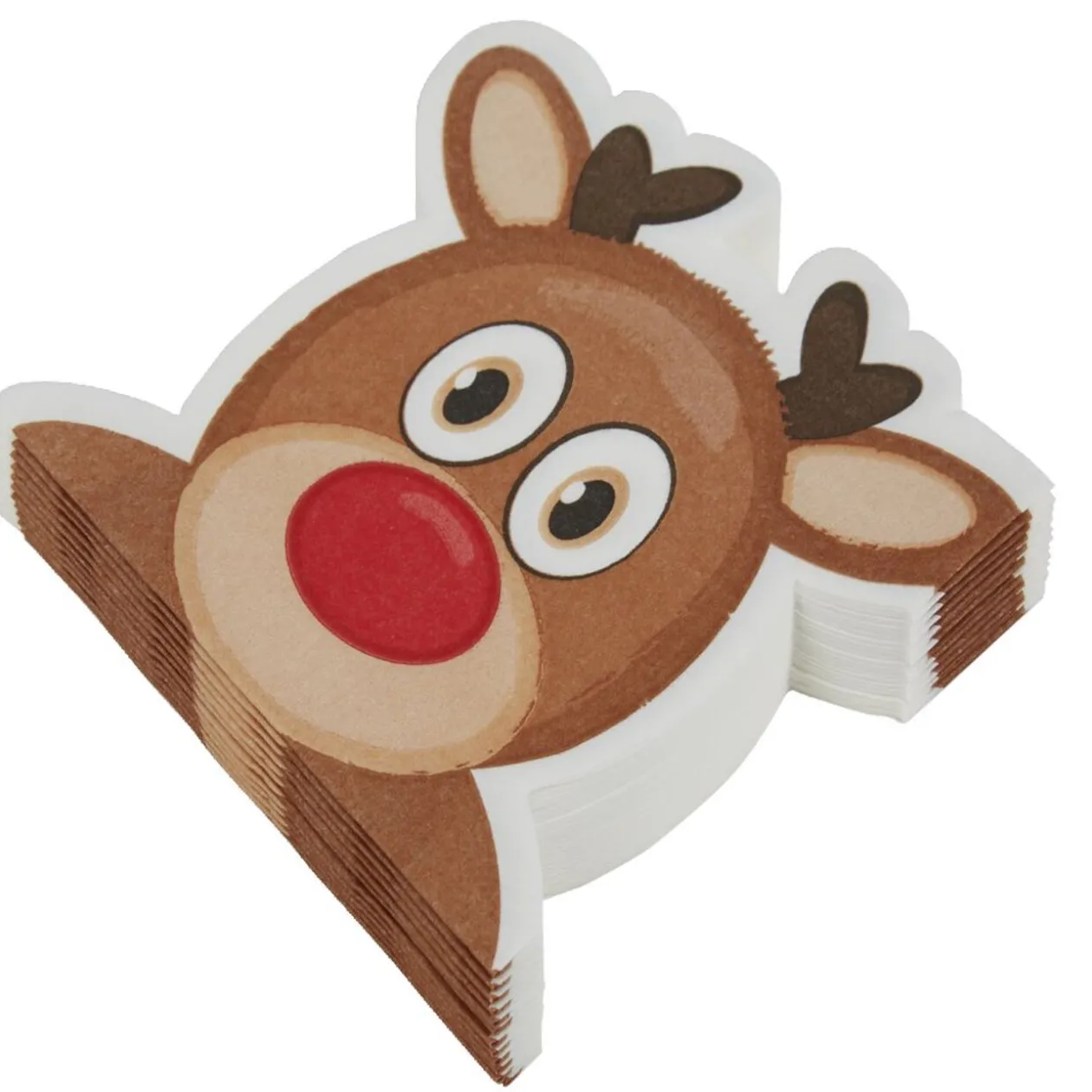 Serviette en papier forme renne de Noël x12