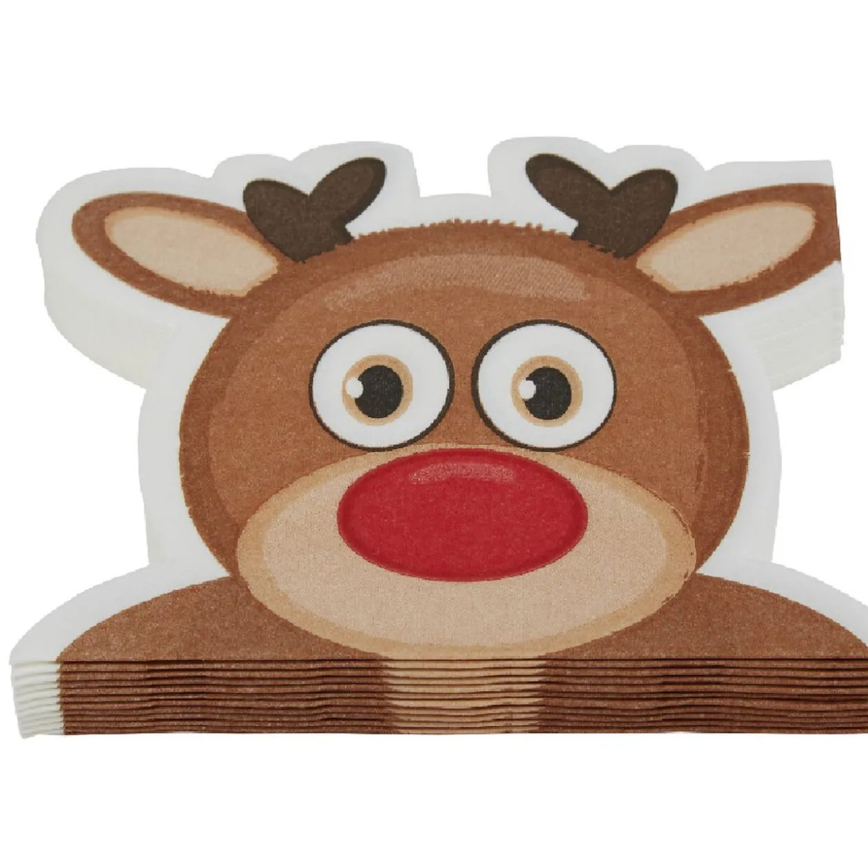 Serviette en papier forme renne de Noël x12