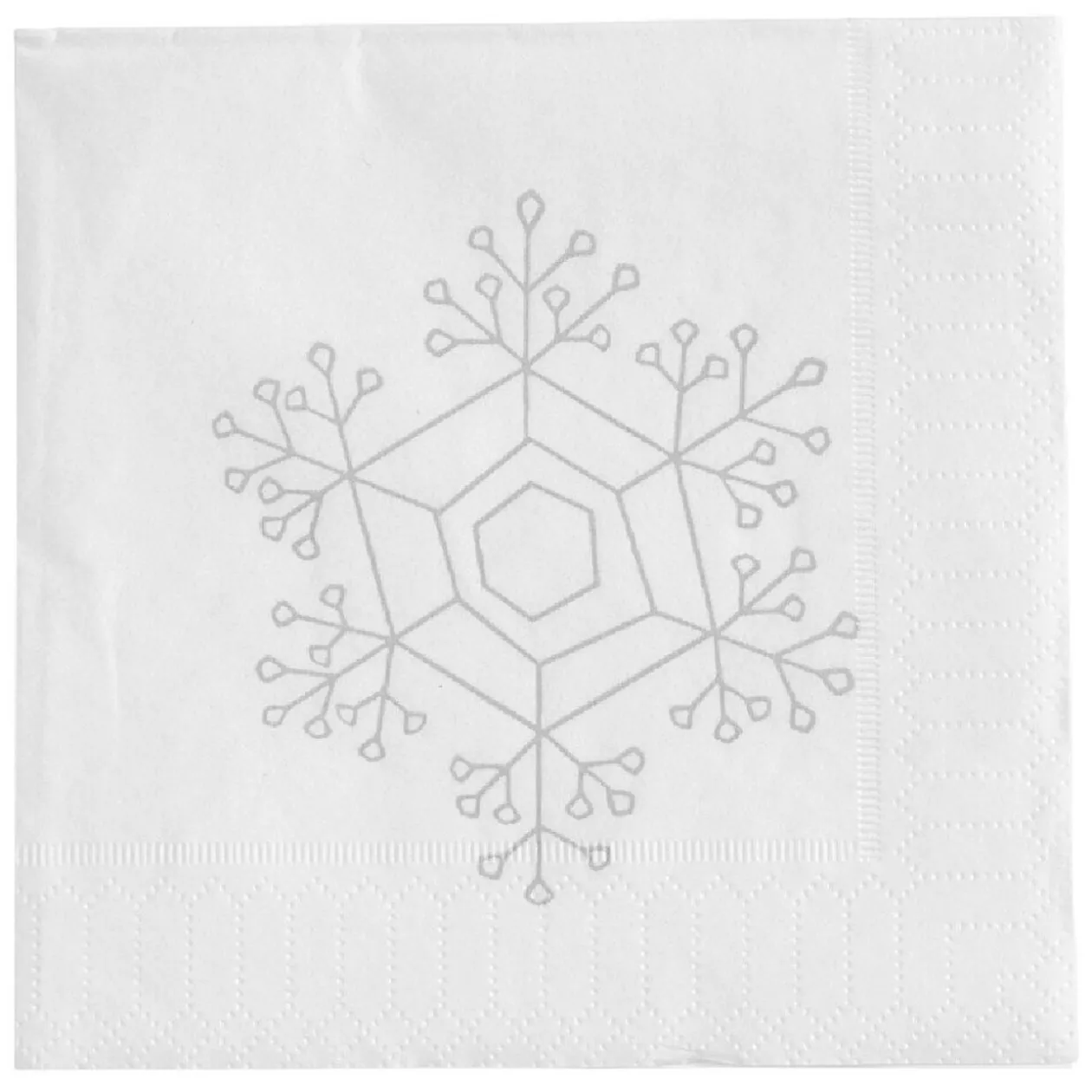 Serviette en papier imprimé flocons gris argent x20
