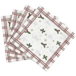 Serviette en papier imprimé Noël torchon feuille de houx x20