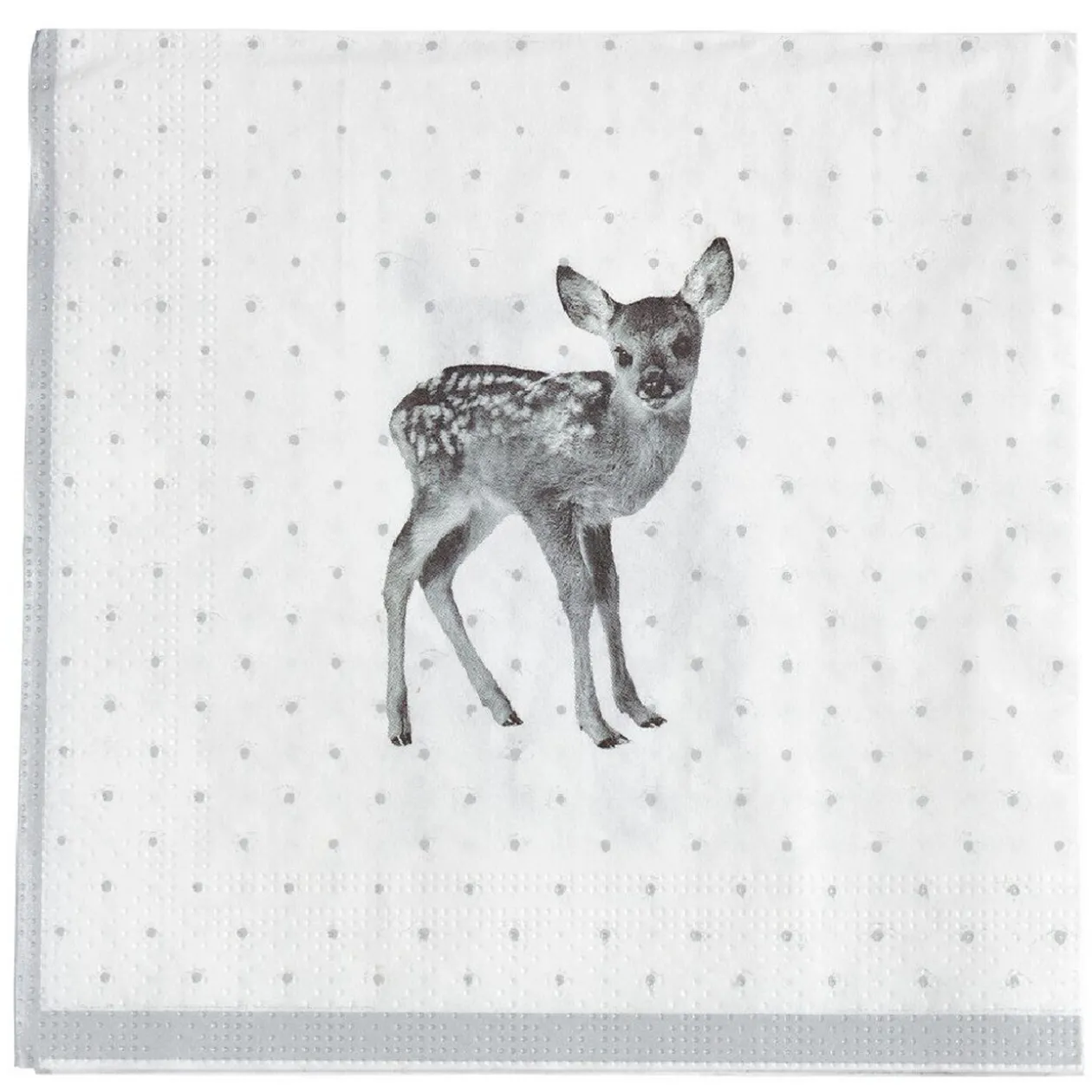 Serviette en papier imprimé bambi gris blanc x20