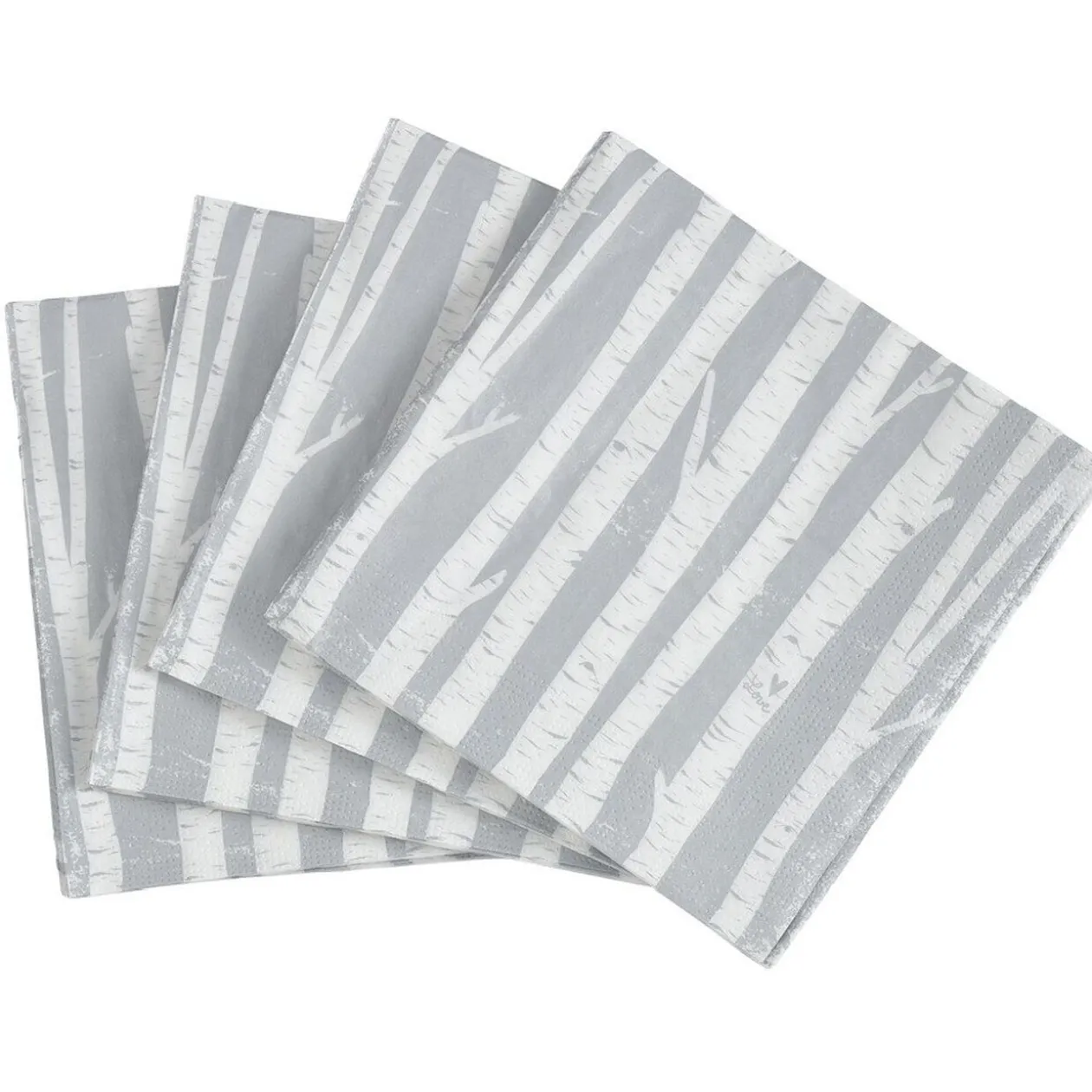 Serviette en papier imprimé arbres de Noël gris blanc x20