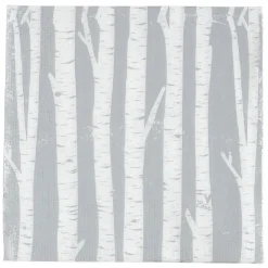 Serviette en papier imprimé arbres de Noël gris blanc x20