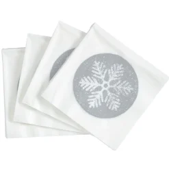 Serviette en papier imprimé flocon gris argenté x20