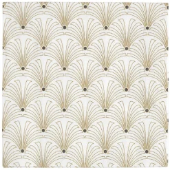 Serviette en papier imprimé vintage twenties blanc doré x20