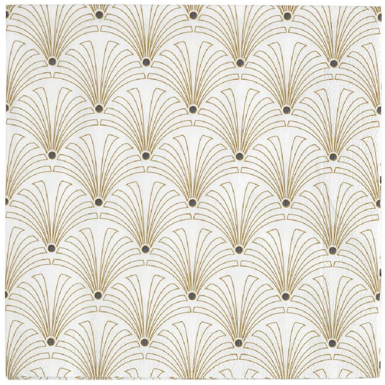 Serviette en papier imprimé vintage twenties blanc doré x20