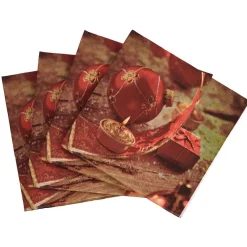 Serviette en papier imprimé bougies de Noël x20