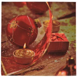 Serviette en papier imprimé bougies de Noël x20