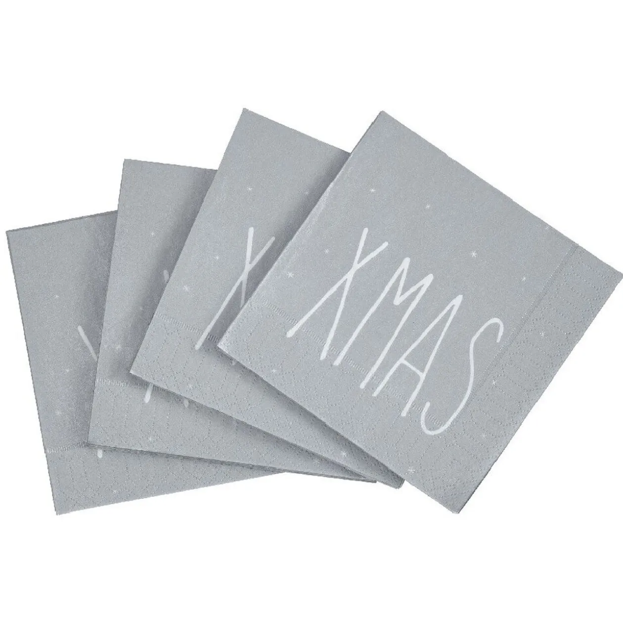 Serviette en papier imprimé Noël gris blanc x20