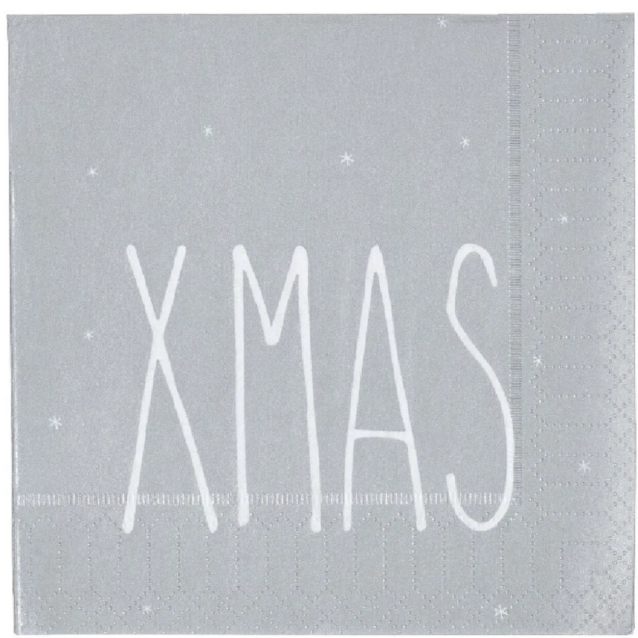 Serviette en papier imprimé Noël gris blanc x20