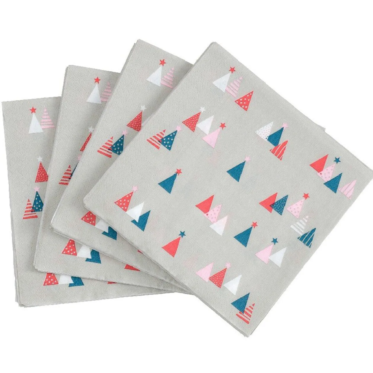 Serviette en papier imprimé forêt de sapins colorés x20