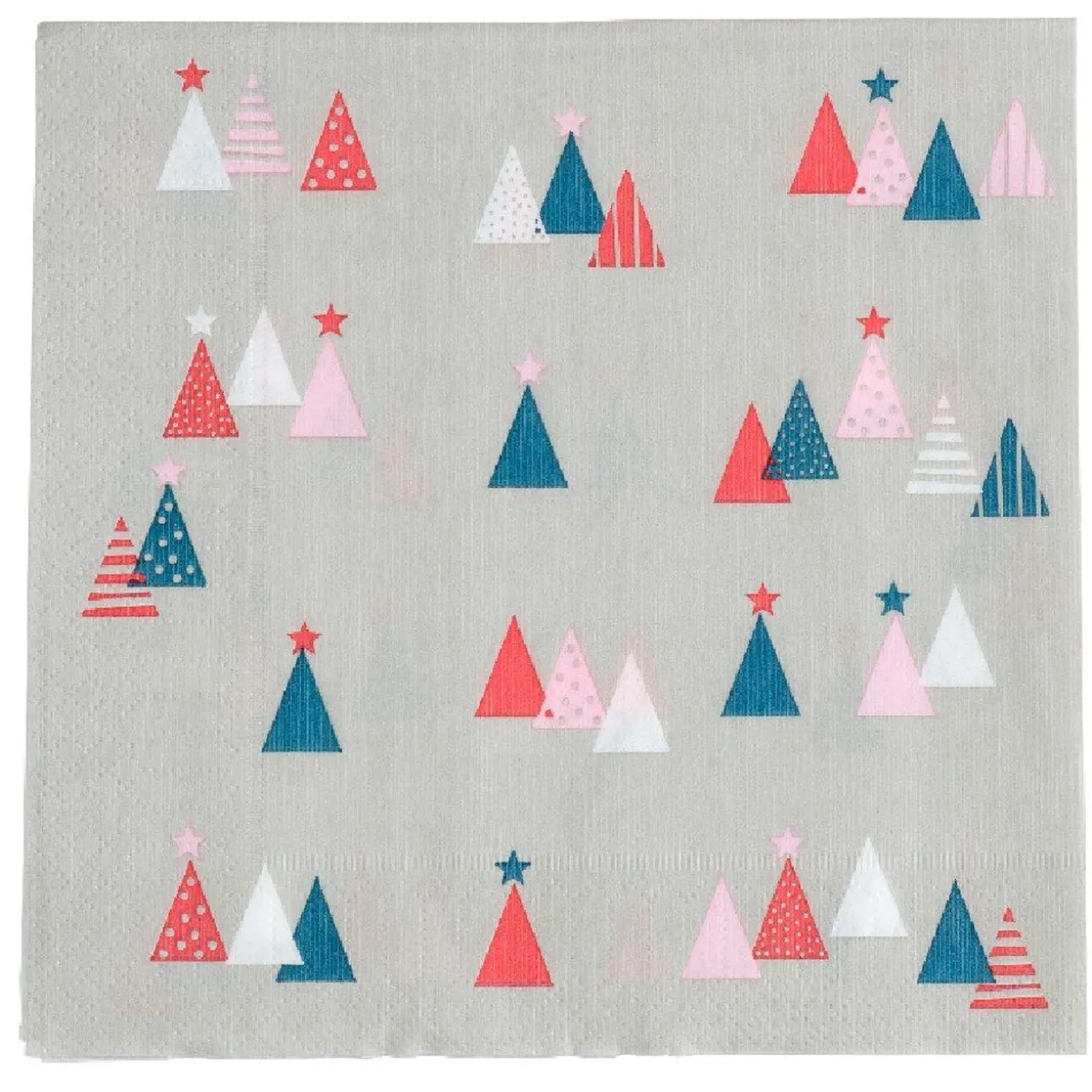 Serviette en papier imprimé forêt de sapins colorés x20