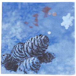 Serviette en papier imprimé pomme de pin enneigée x20
