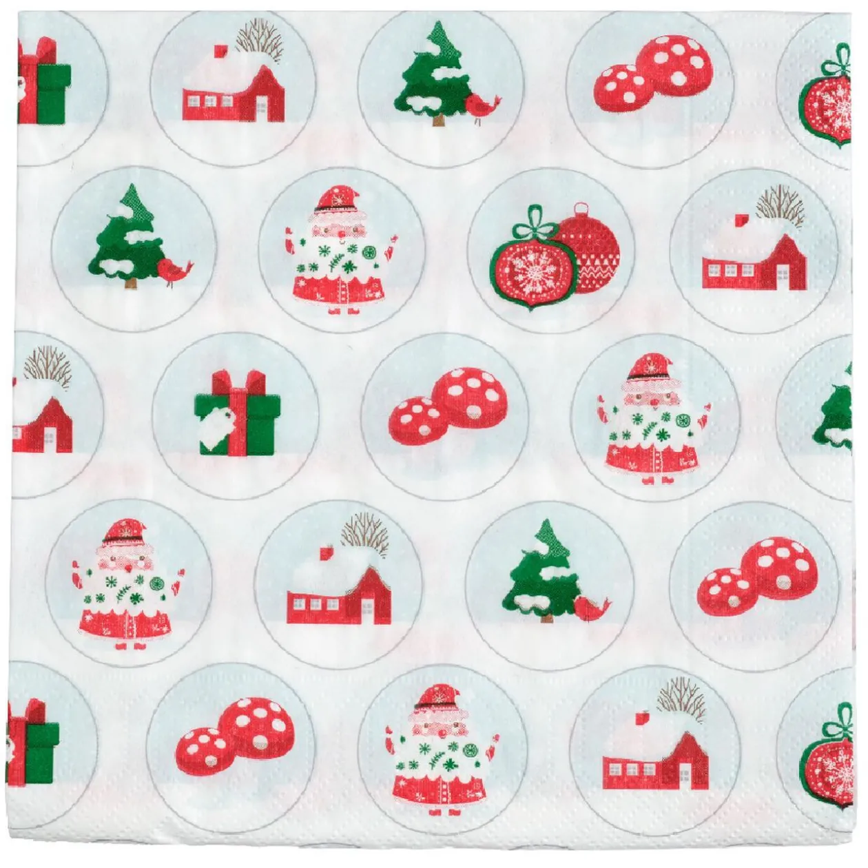 Serviette en papier imprimé bulles déco Noël x20