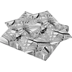 Serviette en papier imprimé noir et blanc x20