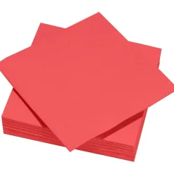 Serviette en papier microgaufré Tex Touch 2 plis uni rouge x50