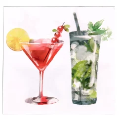 Serviette en papier motifs cocktails x20