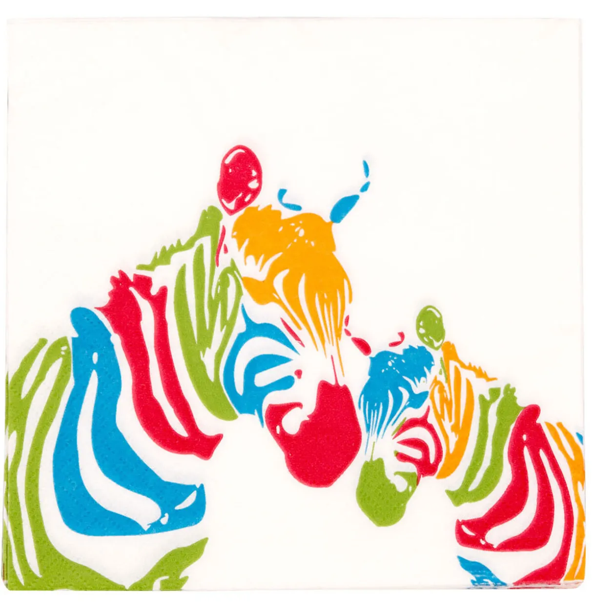 Serviette en papier motif zèbres colorés