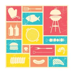 Serviette en papier motif barbecue x20