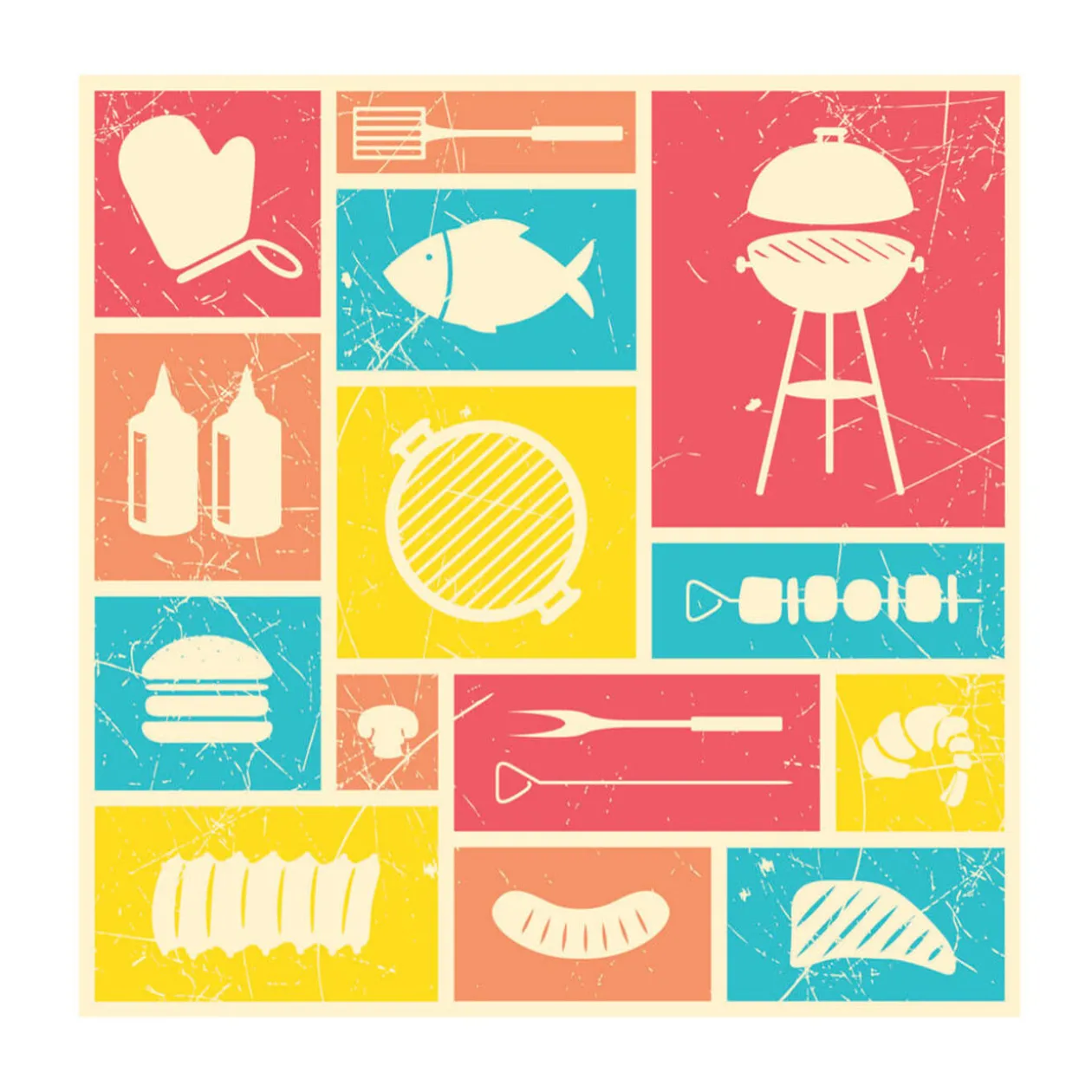 Serviette en papier motif barbecue x20