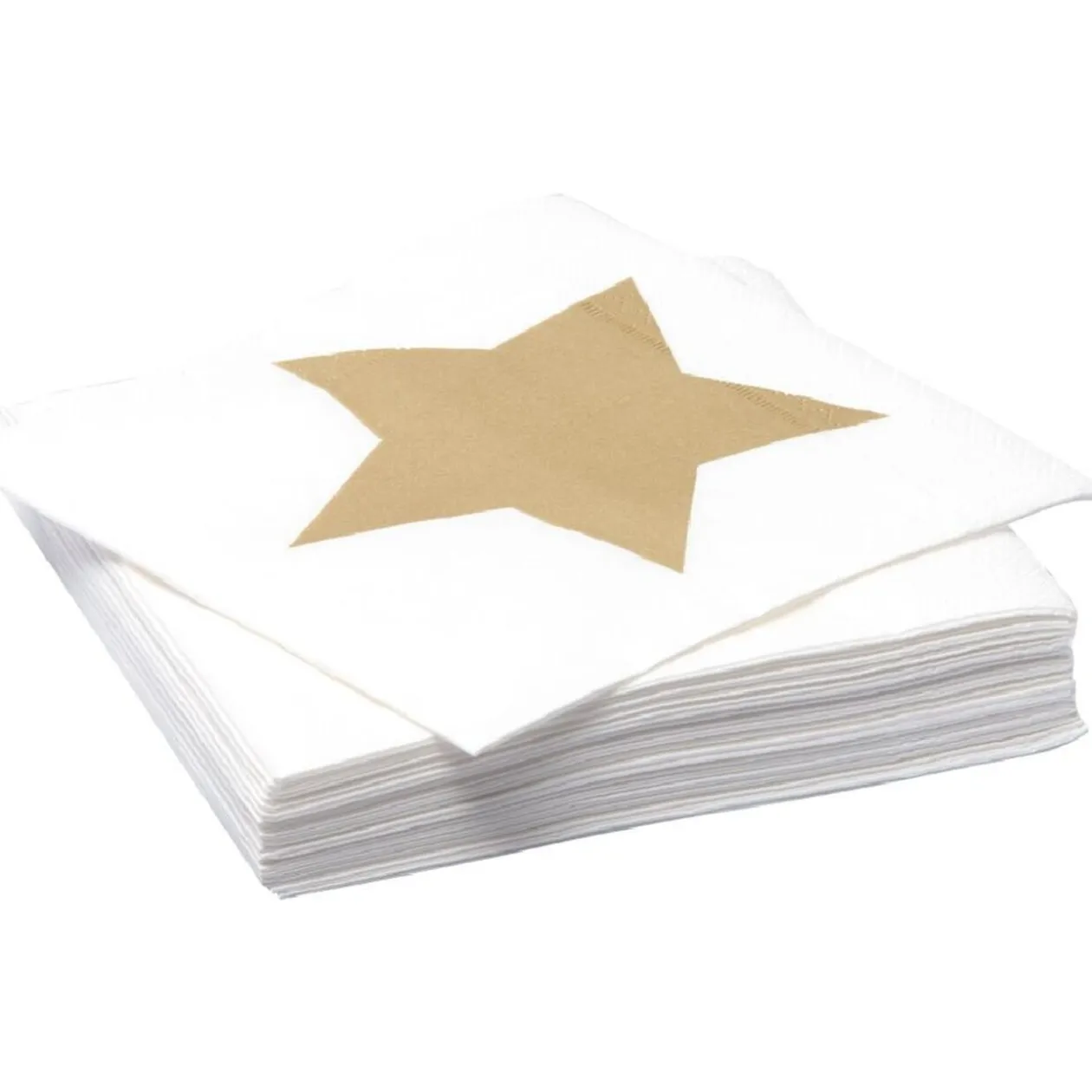 Serviette en papier motif étoile doré x20