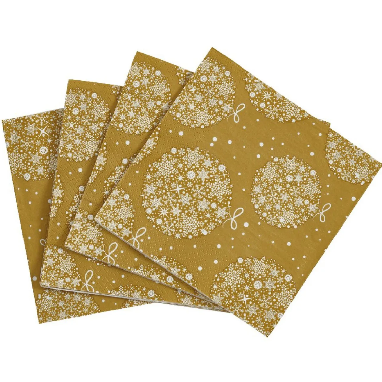 Serviette en papier motif boules de Noël Doré x20
