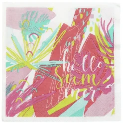 Serviette en papier multicolore Hello summer x 20