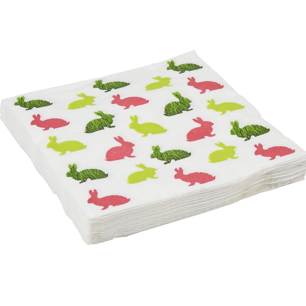 Serviette en papier Pâques motif lapins multicolores x20