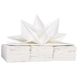 Serviette en papier pré pliée blanc x12
