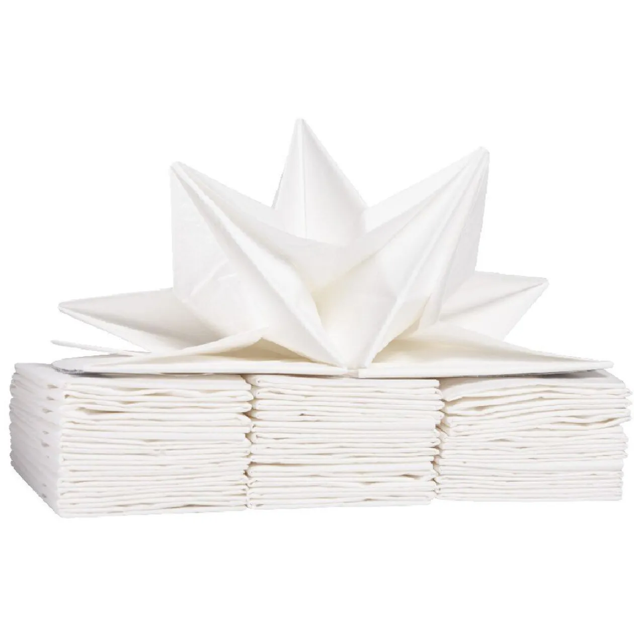 Serviette en papier pré pliée blanc x12