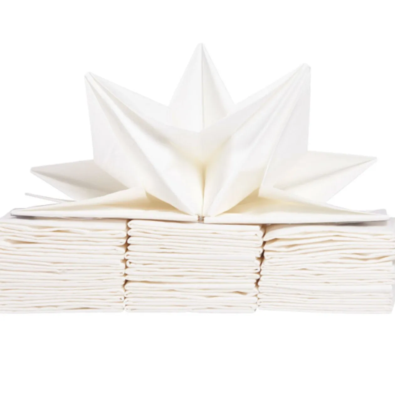 Serviette en papier pré pliée ivoire x12